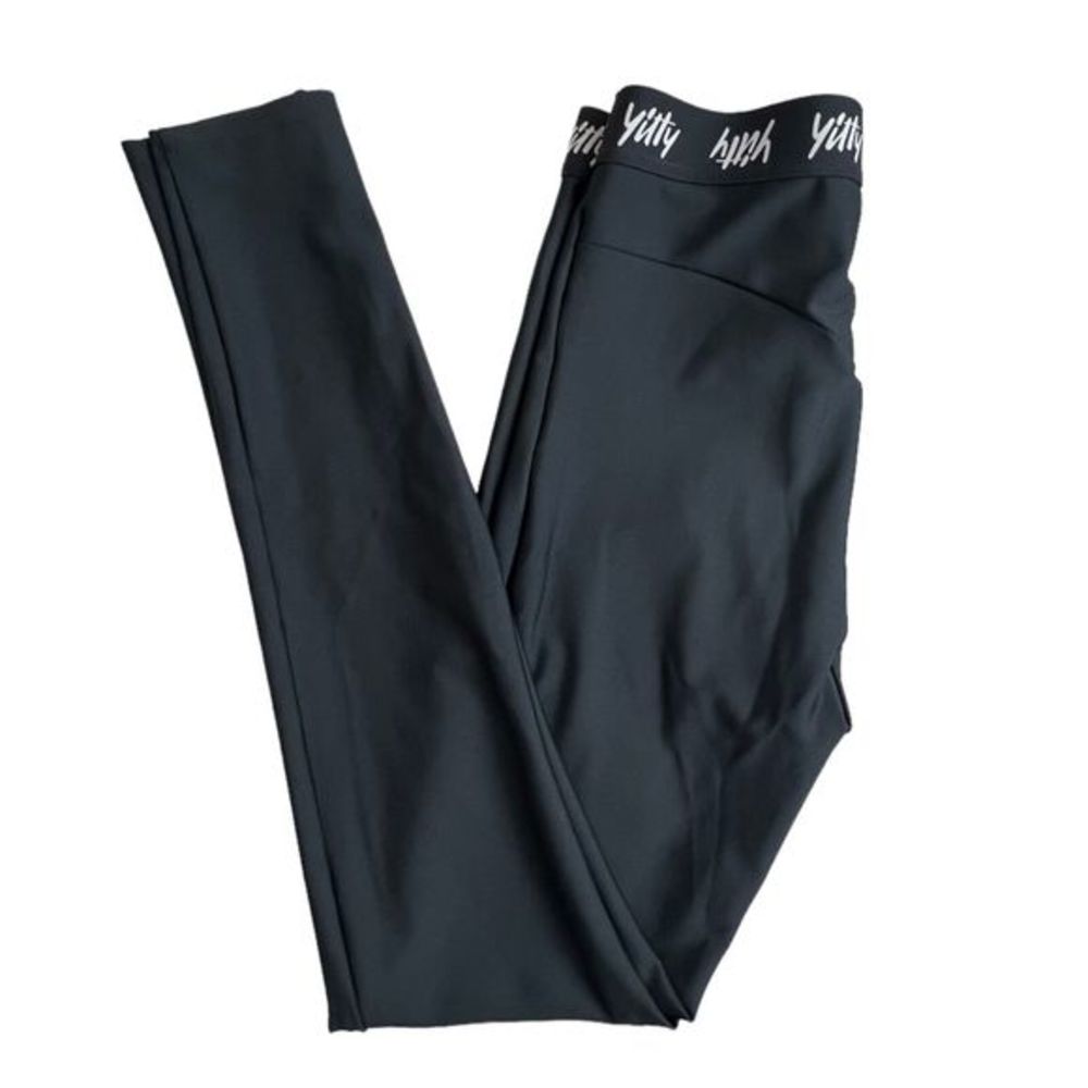 Yitty By Lizzo High Rise Black Logo Waist Full Length Leggings Small